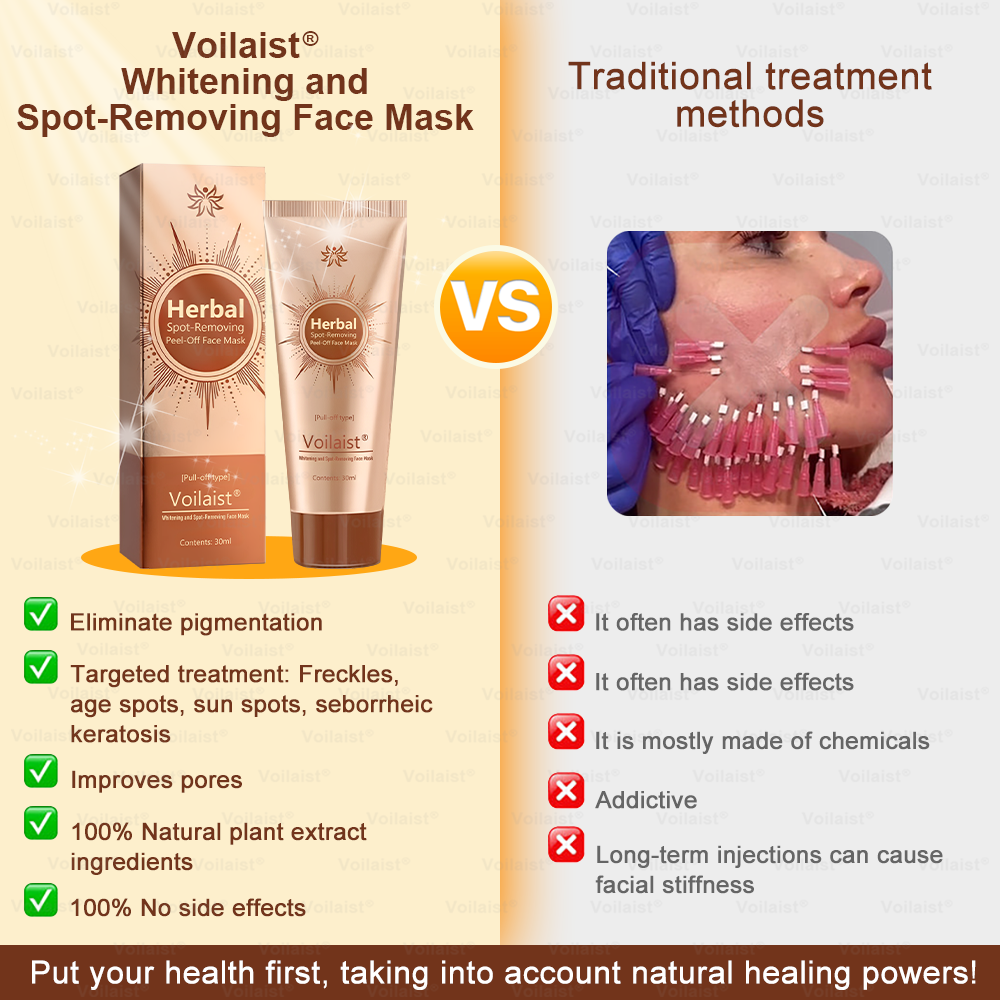 🏵️ Voilaist® Whitening and Spot-Removing Face Mask Suitable for face and body – 👩⚕️ Natural ingredients permanently remove age spots, freckles, sun spots, and liver spots.